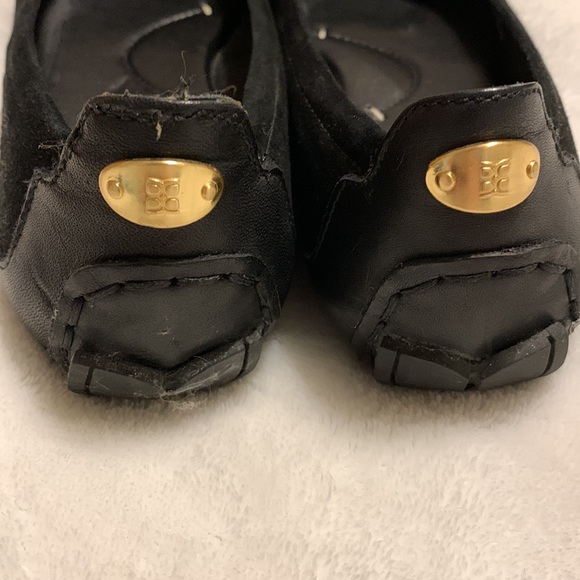 bcbg black suede and leather flats with gold hardware - Picture 3 of 5